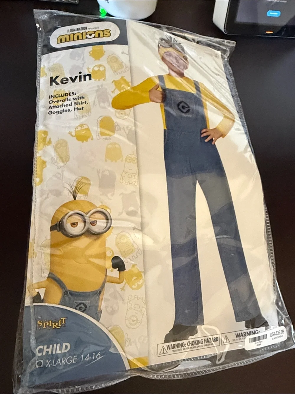 Kids Kevin Minion Costume - Yellow & Blue, Includes Goggles and Hat